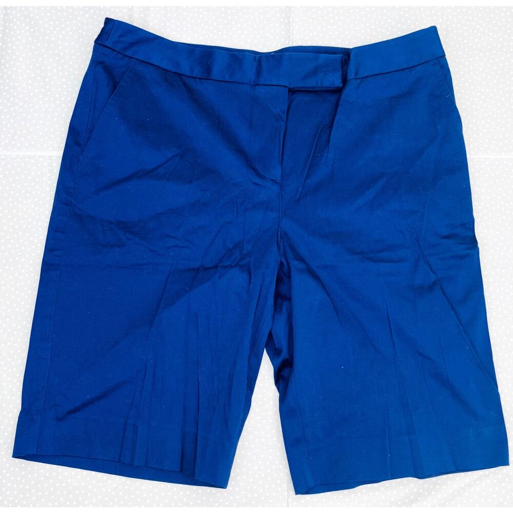 Jones New York Signature Stretch Bermuda Style Shorts Royal Blue, NWT Women Sz12